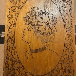Vintage Wood-Burned Art Panel